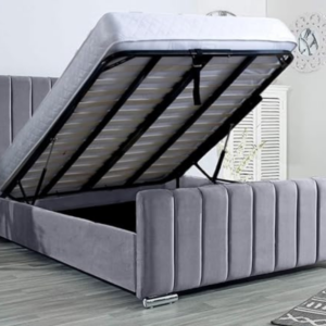 Upholstered Panel Line Bed | Mattress | Gas lift Storage